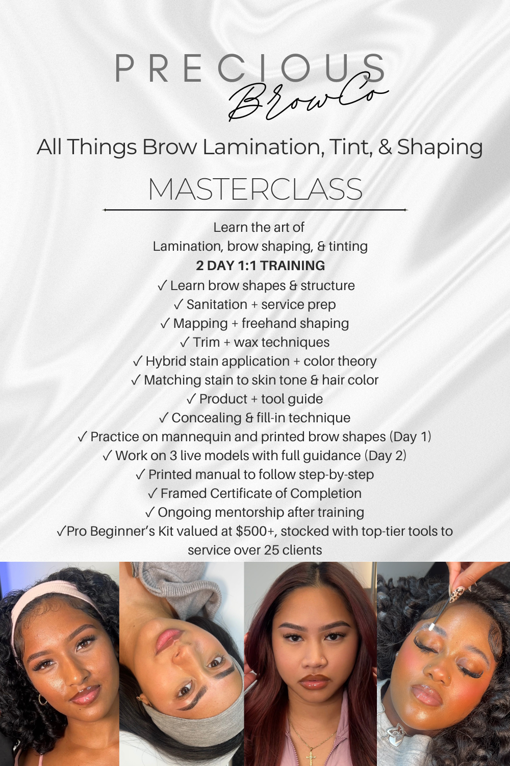 2 Day 1:1 All Things Brow Lamination, Tint, & Shaping Masterclass